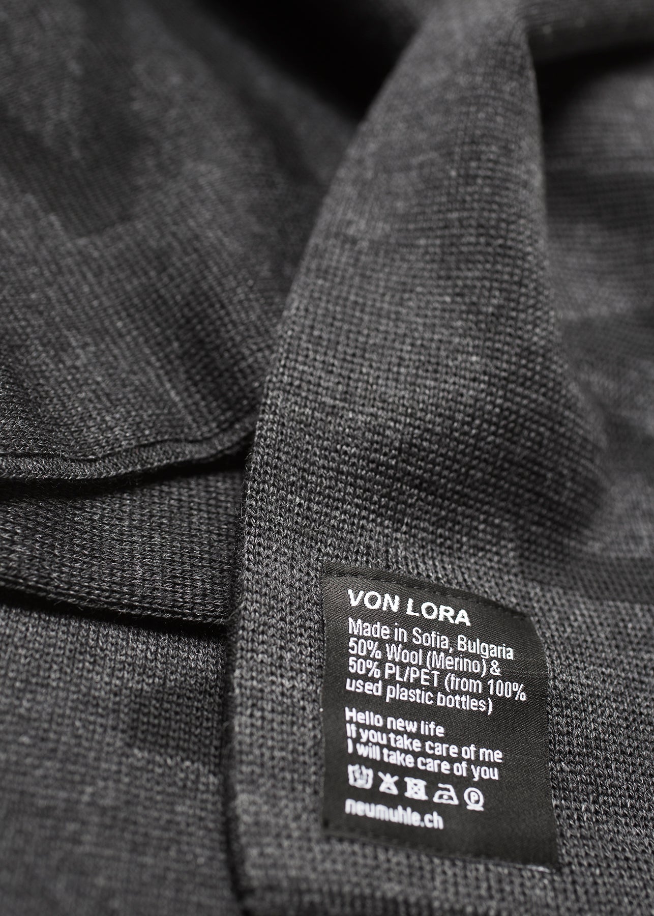 Recycled PET scarf - Black Coal