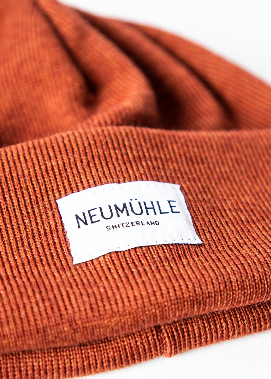 Merino-Mütze Nebel – Red Maple