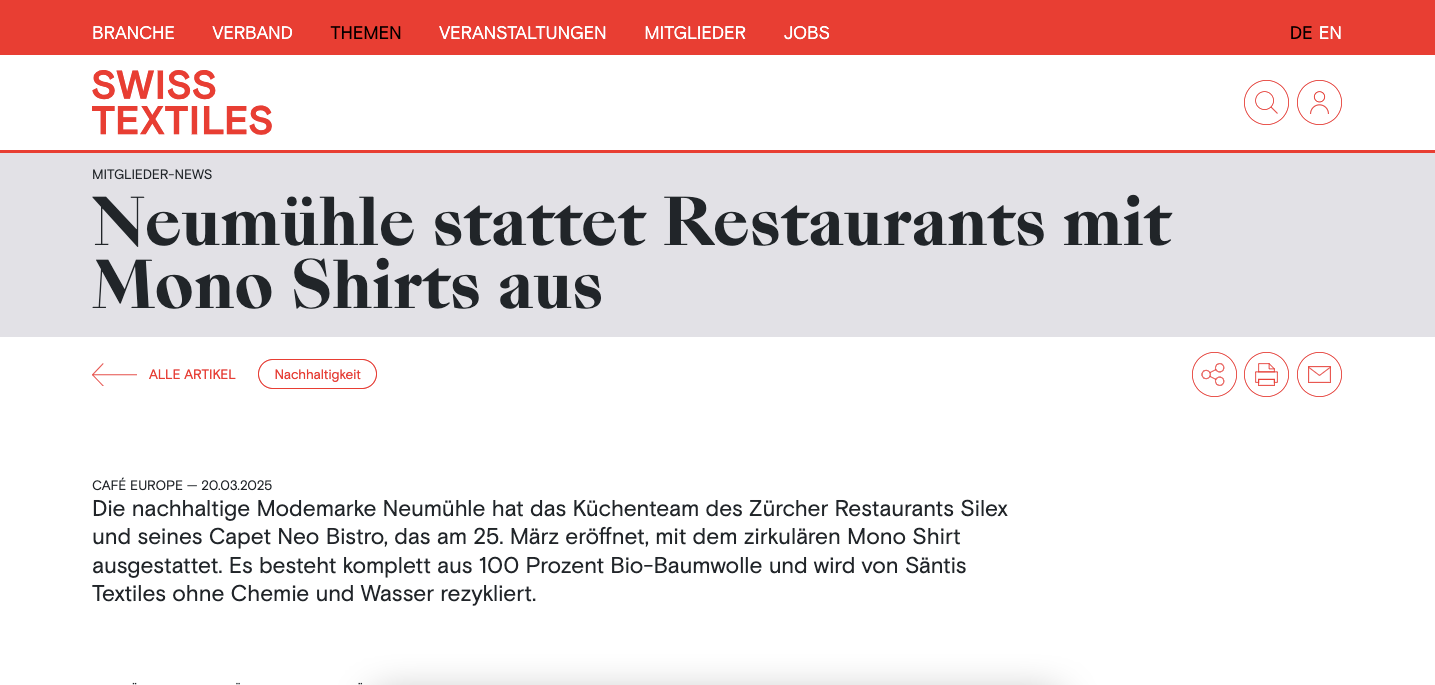 SWISS TEXTILES 20/03/2025