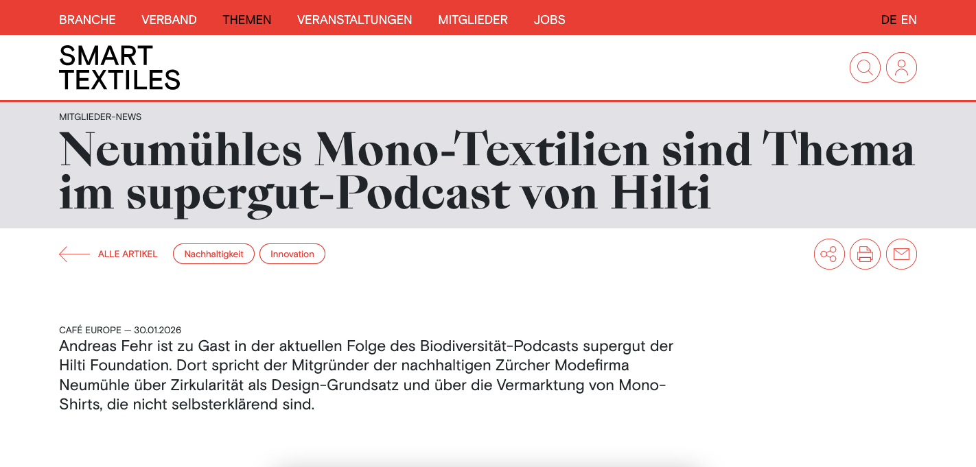 SWISS TEXTILES 30/01/2026